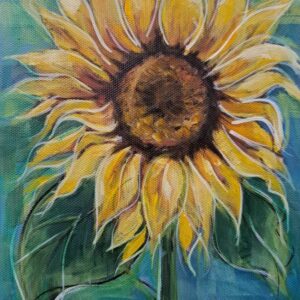 Study of Sunflower in Turquoise