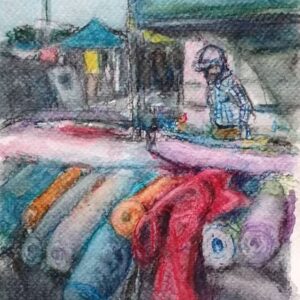 Textile Seller at Grand Parade, Cape Town